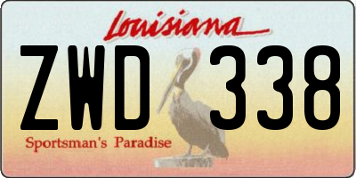 LA license plate ZWD338