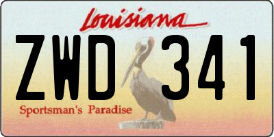 LA license plate ZWD341