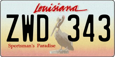 LA license plate ZWD343