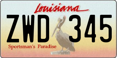 LA license plate ZWD345