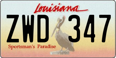 LA license plate ZWD347
