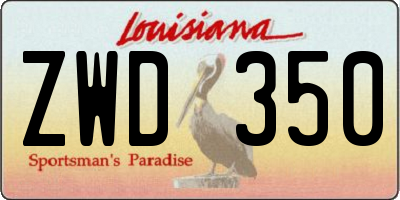 LA license plate ZWD350