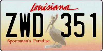 LA license plate ZWD351