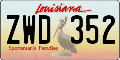LA license plate ZWD352