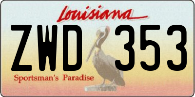 LA license plate ZWD353