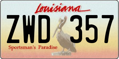 LA license plate ZWD357
