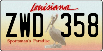 LA license plate ZWD358