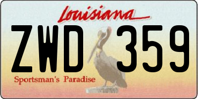 LA license plate ZWD359