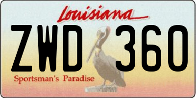 LA license plate ZWD360