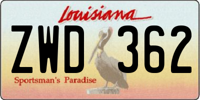 LA license plate ZWD362
