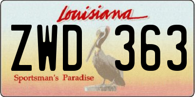 LA license plate ZWD363