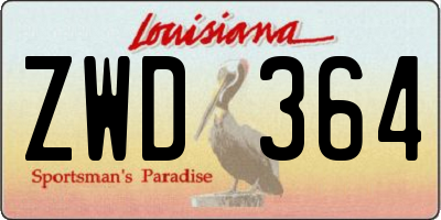 LA license plate ZWD364