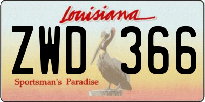 LA license plate ZWD366