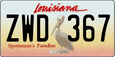 LA license plate ZWD367