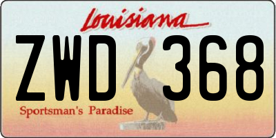 LA license plate ZWD368