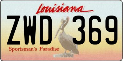 LA license plate ZWD369