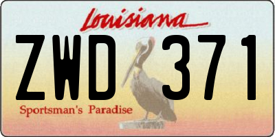 LA license plate ZWD371