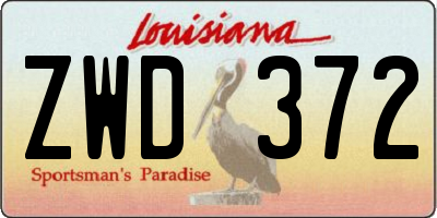 LA license plate ZWD372