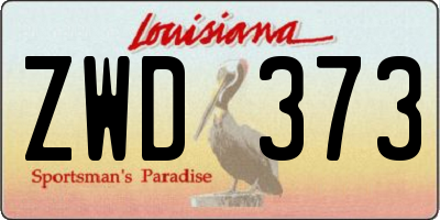 LA license plate ZWD373