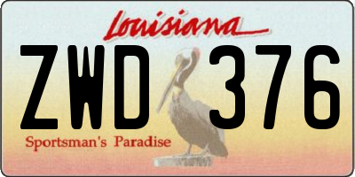 LA license plate ZWD376