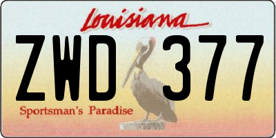 LA license plate ZWD377
