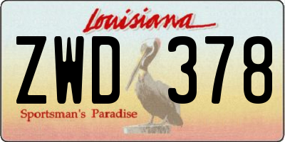 LA license plate ZWD378