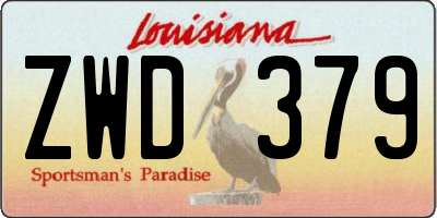 LA license plate ZWD379
