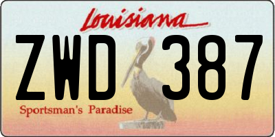 LA license plate ZWD387