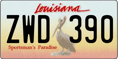 LA license plate ZWD390