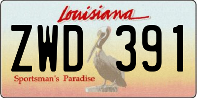 LA license plate ZWD391