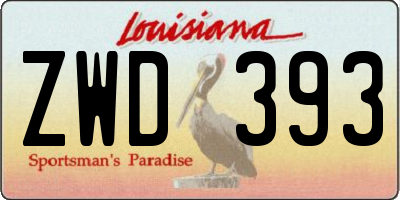 LA license plate ZWD393