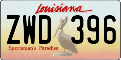 LA license plate ZWD396