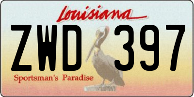 LA license plate ZWD397