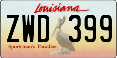 LA license plate ZWD399