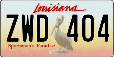 LA license plate ZWD404