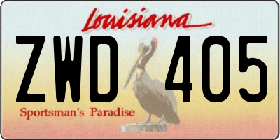 LA license plate ZWD405