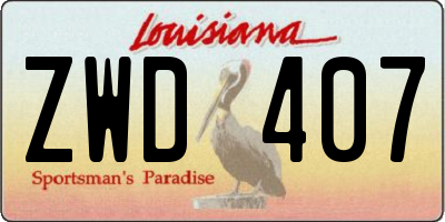 LA license plate ZWD407