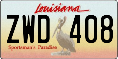 LA license plate ZWD408