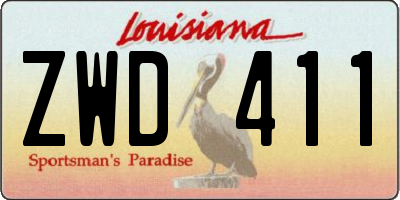 LA license plate ZWD411