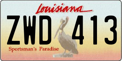LA license plate ZWD413