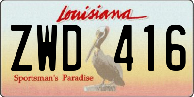 LA license plate ZWD416