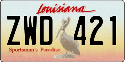 LA license plate ZWD421