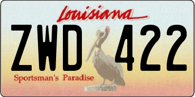 LA license plate ZWD422