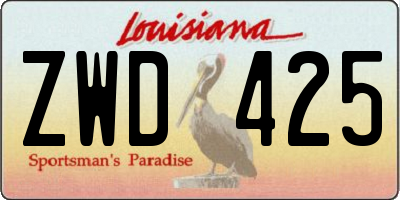 LA license plate ZWD425