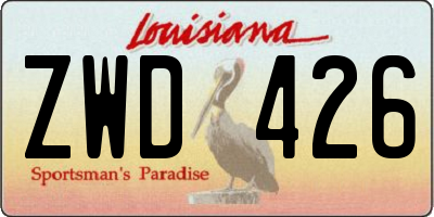 LA license plate ZWD426