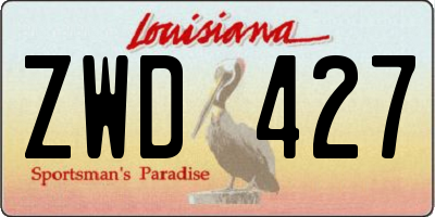 LA license plate ZWD427