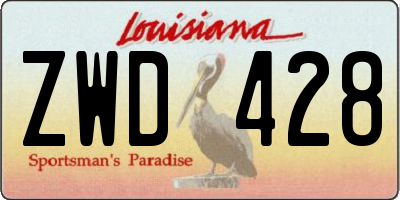 LA license plate ZWD428