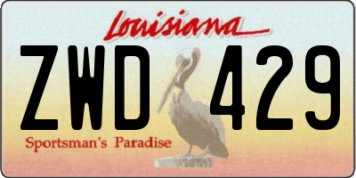 LA license plate ZWD429