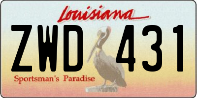 LA license plate ZWD431