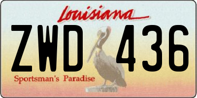 LA license plate ZWD436